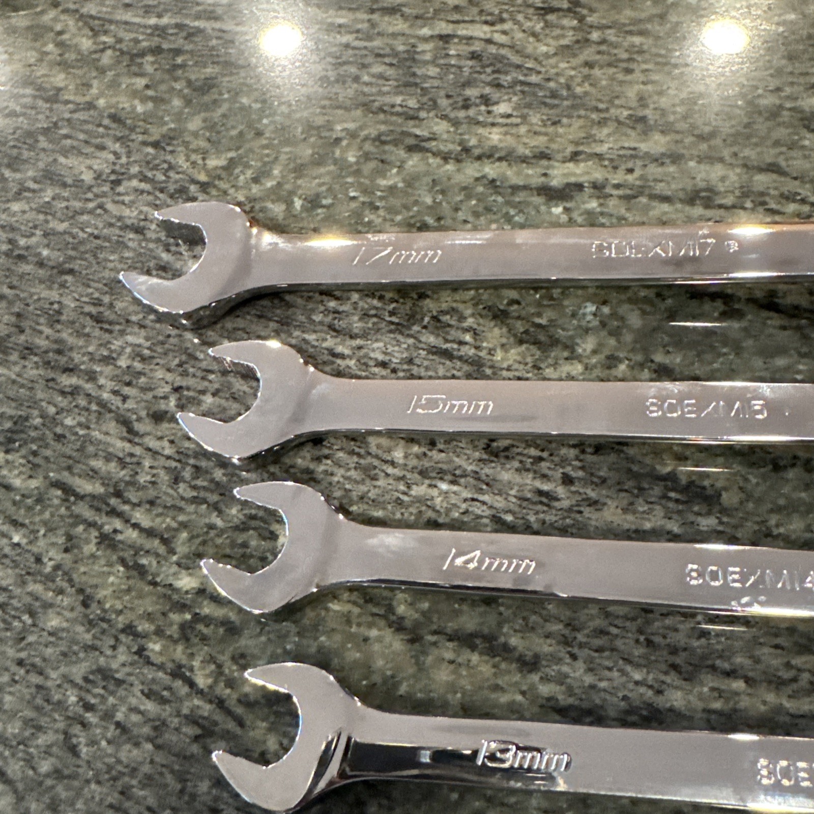 Snap-On soexm707 7 Pc flank drive plus metric wrench set 10-15,17mm new