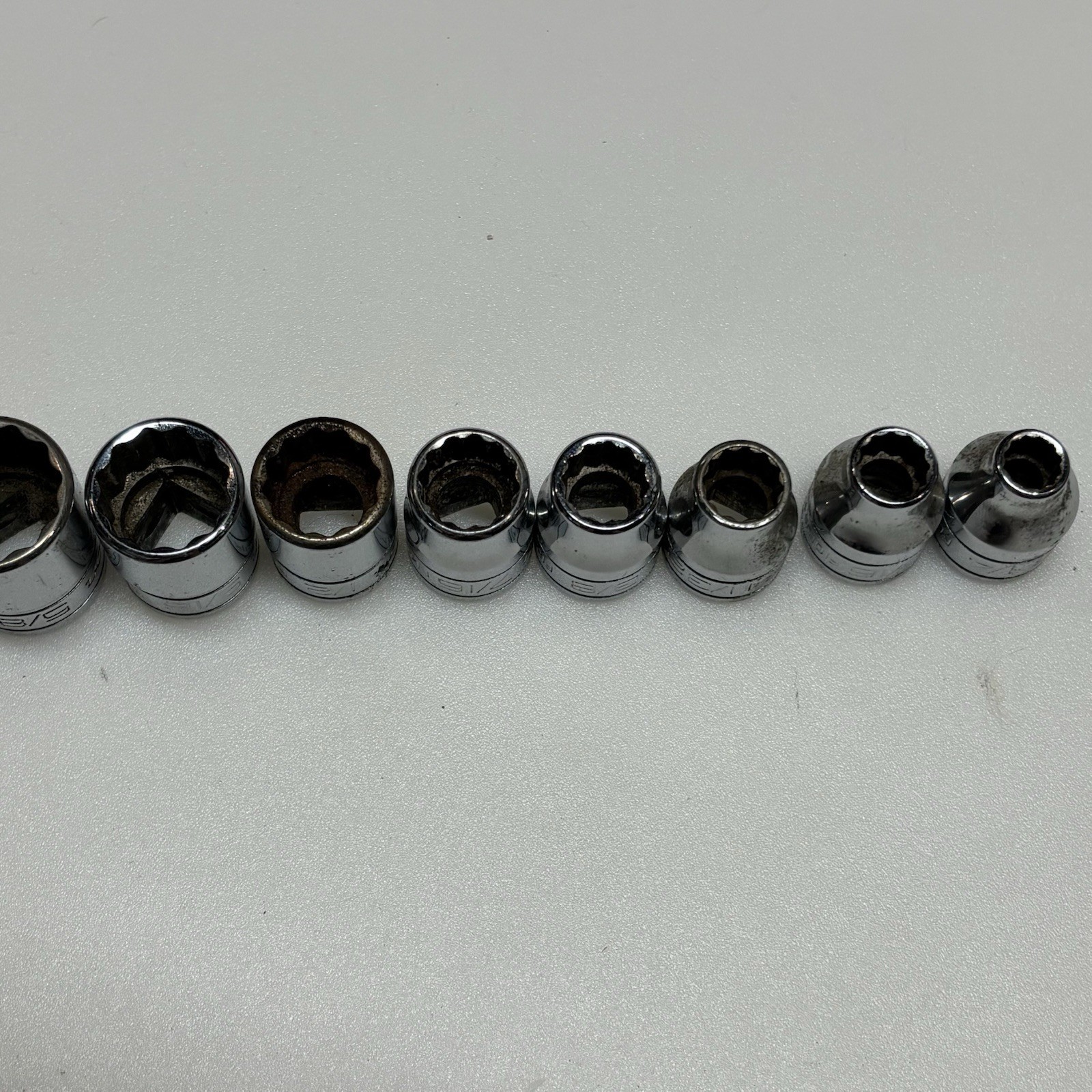 Snap On 12Pc 3/8 Drive 12Pt SAE Socket Set