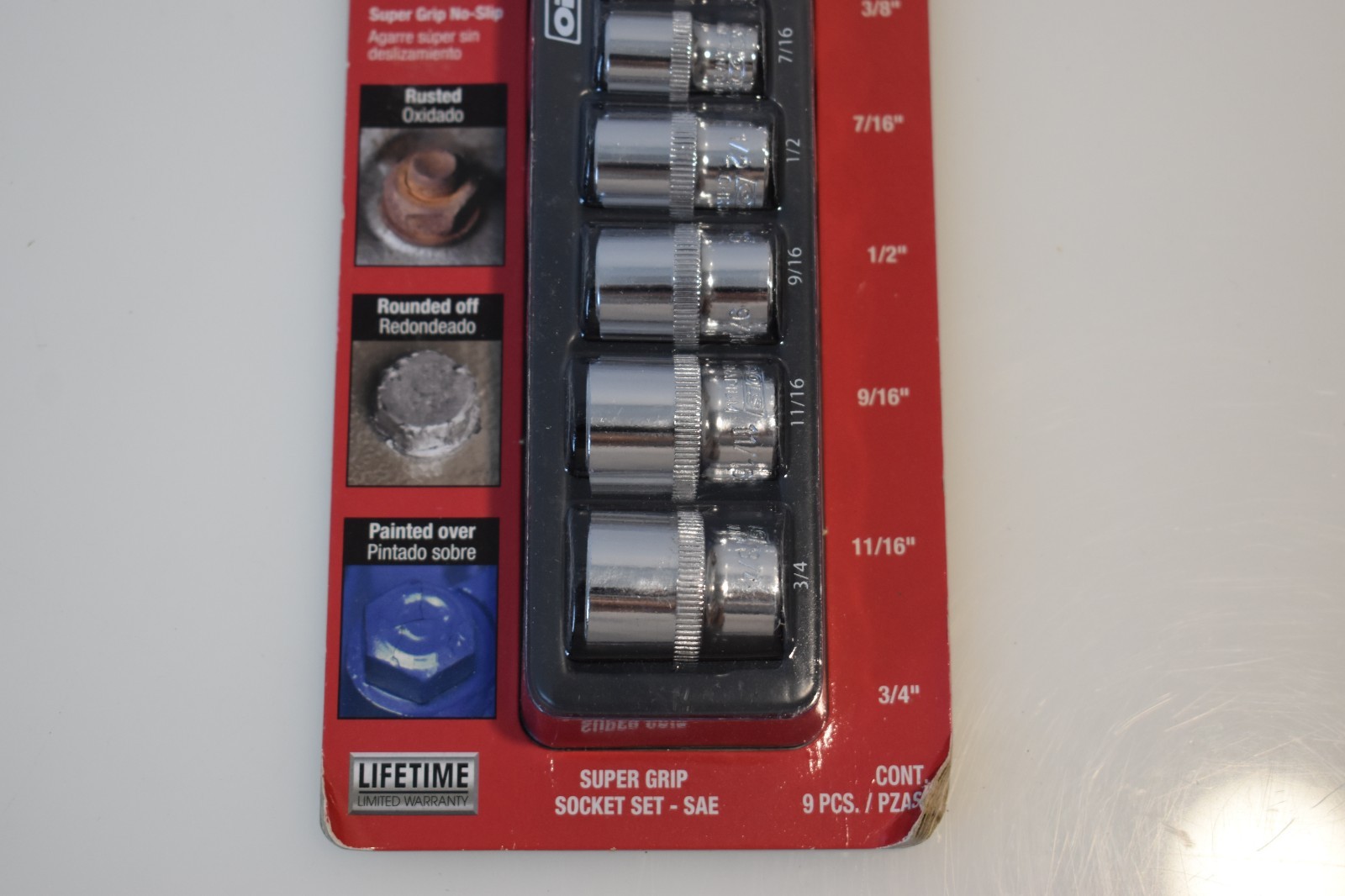 OEM Tools 25446 8 Piece SAE Super Grip Socket Set 1/4″ and 3/8″ Drive New