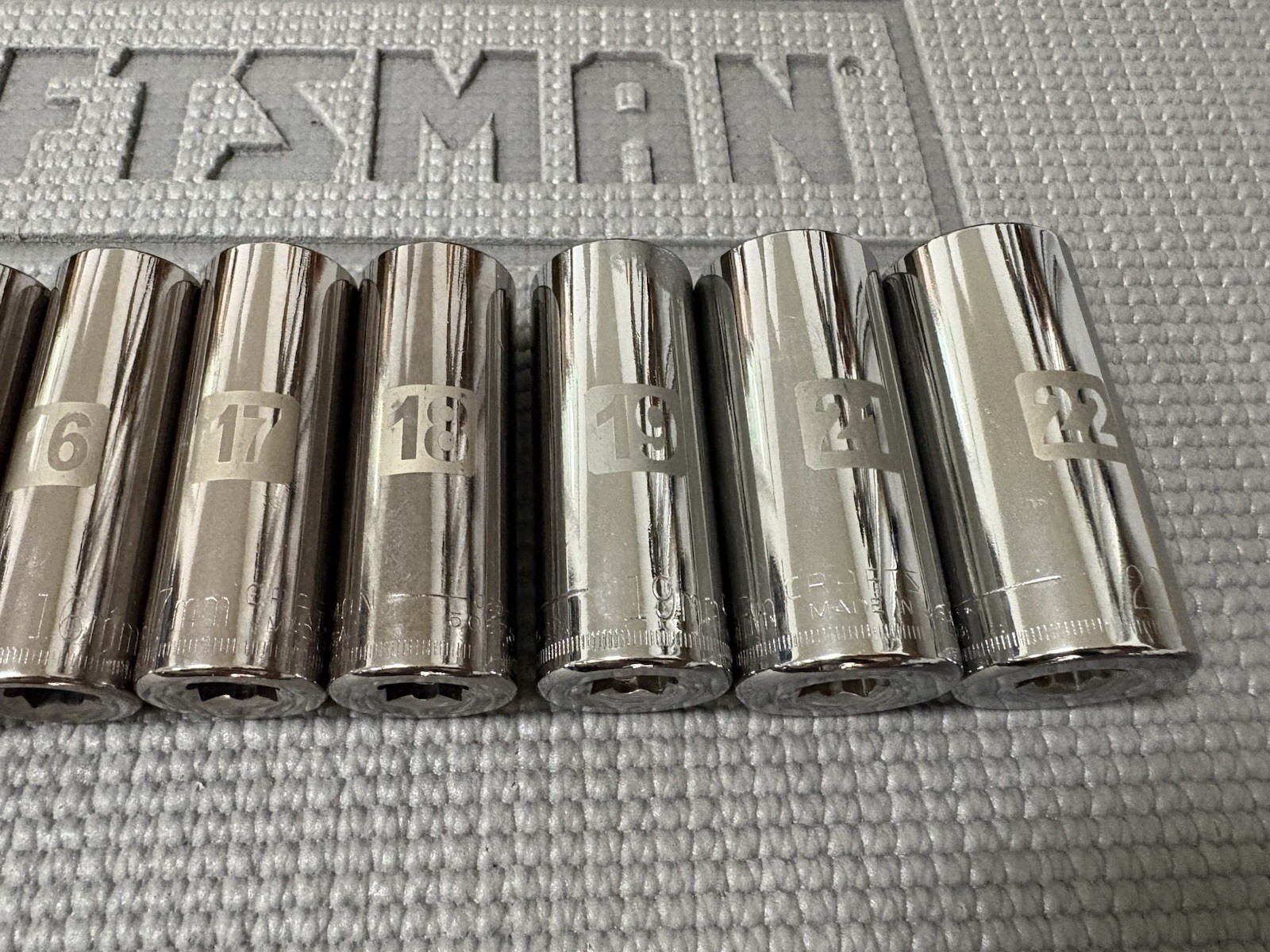 NOS Sears Craftsman USA 3/8” Drive 13pc Easy Read Deep Socket Set 9-22mm Rare!