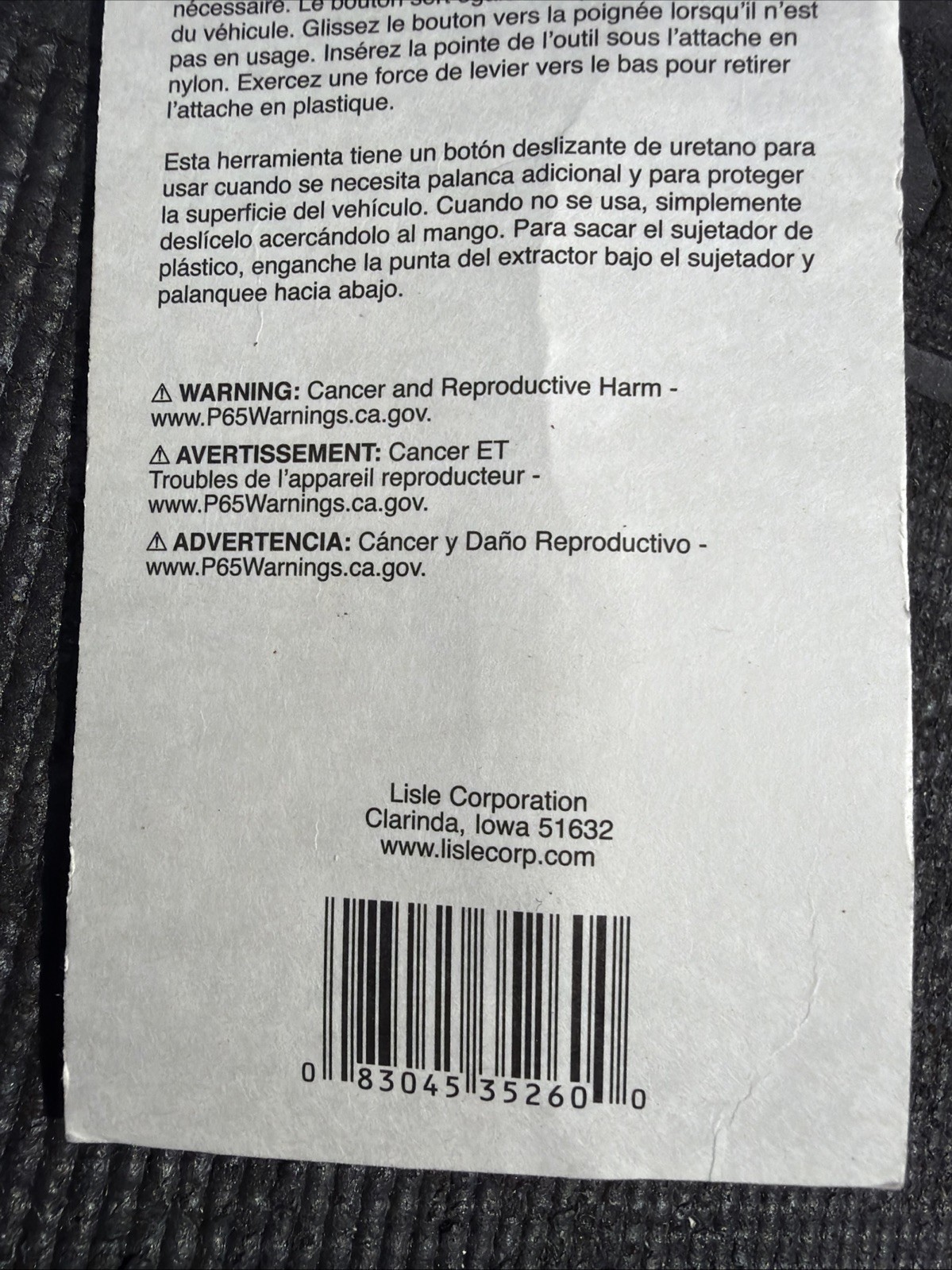 Lisle 35260 – Plastic Fastener Remover Car Truck Automotive