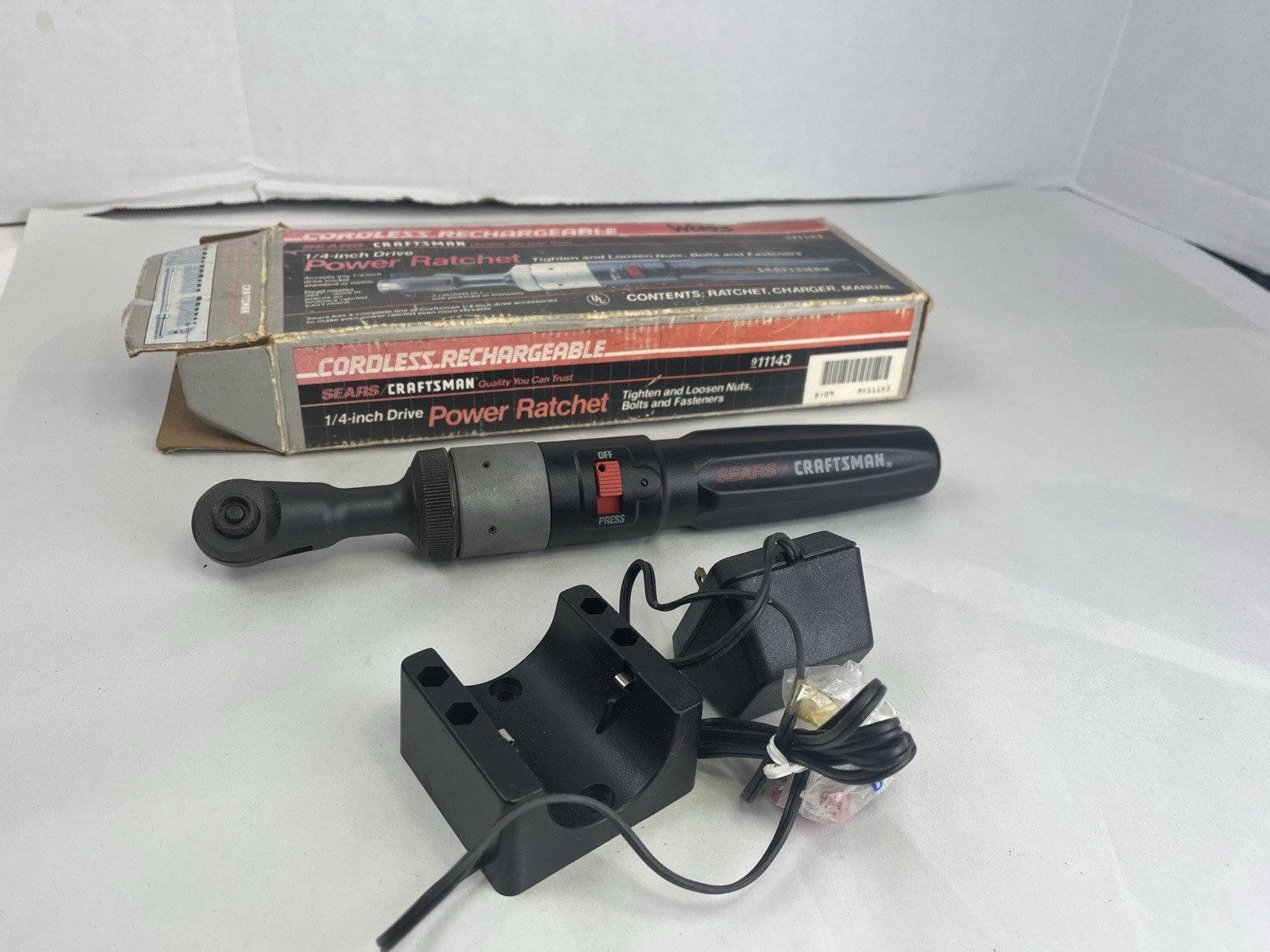 Vintage Craftsman 1/4” Drive Rechargeable Ratchet 9-11143 H