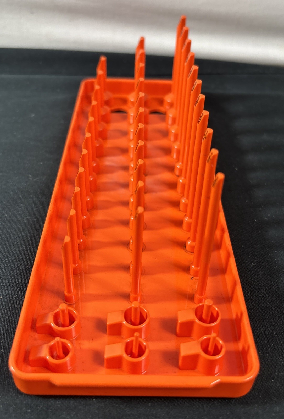 Snap On Tools KA143FROR ORANGE SAE 1/4″ Post 3-Row Socket Tray Storage USA