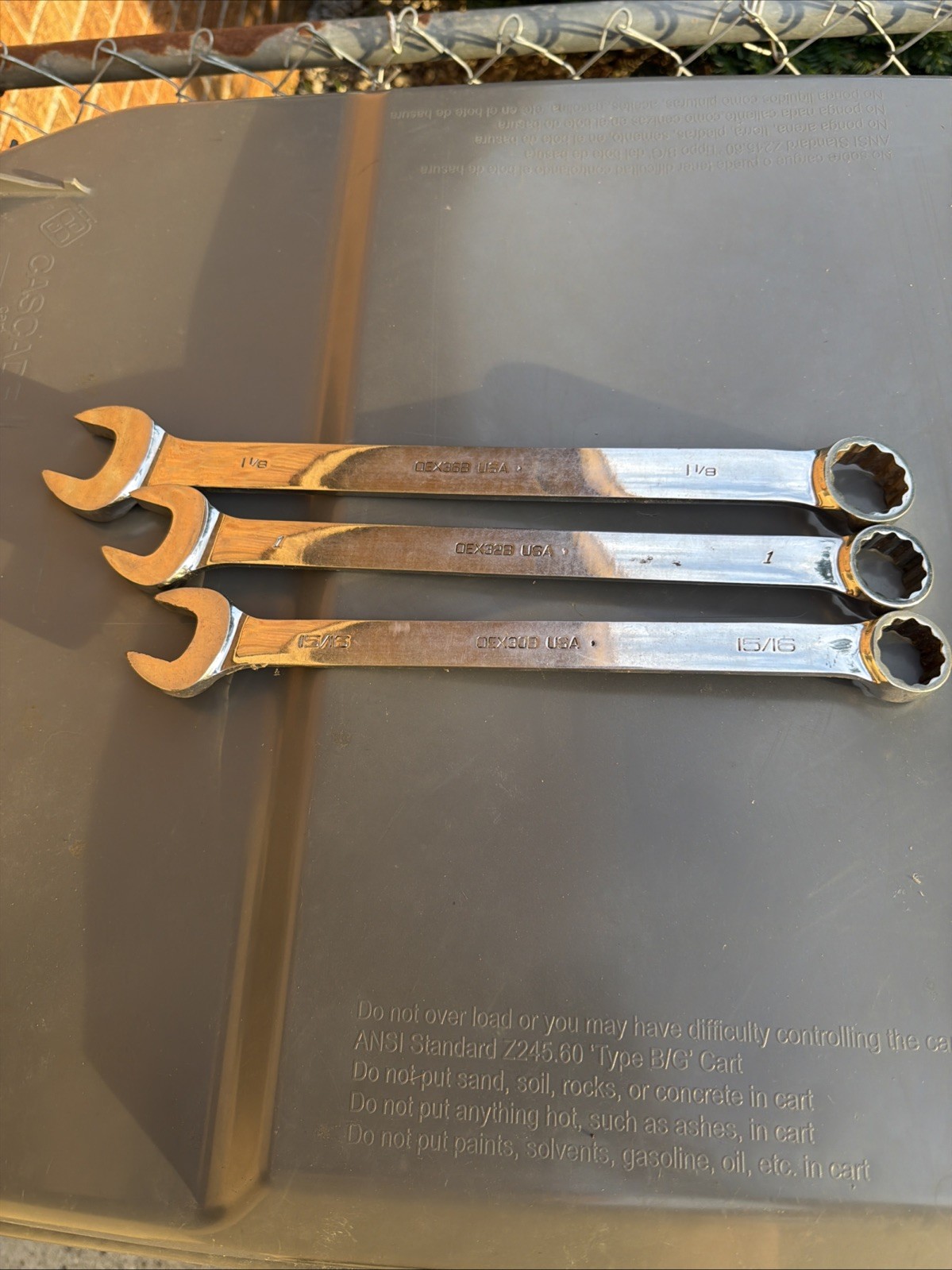 Snap On Tools OEX-B Standard Combination Wrenchs 3 Pieces Set 1-1/8”,1”,15/16”