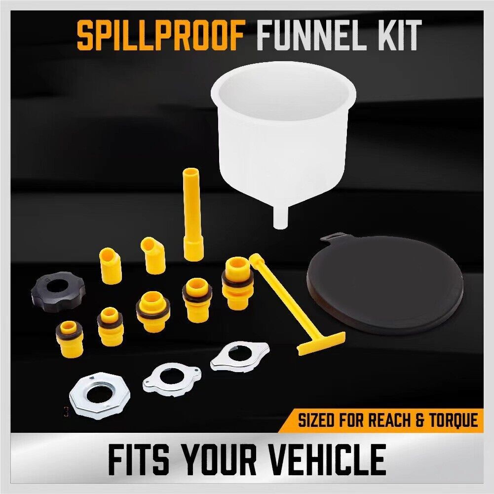 Radiator Coolant Filling Funnel Kit Spill Proof Cooling Fluid Bleeder Adapters