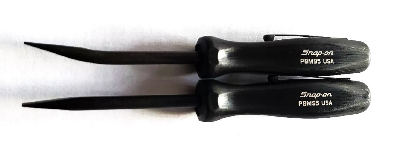*NEW* Snap-On POCKET PRY BAR SET *BLACK HARD HANDLES* PBMS5 & PBMB5 ~ NEW!