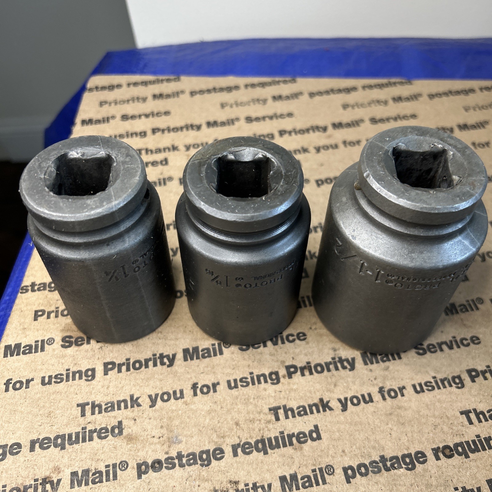 Proto 07524L 07521L 07520L 3/4″ Dr 1-1/2″ 1-5/16” 1-1/4” 6pt Deep Impact Sockets