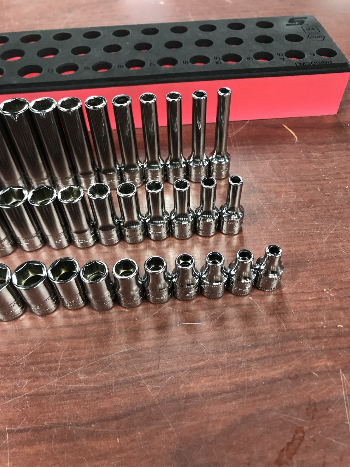 Snap-On (TMM4-STMM15) 42pc 1/4″ Drive 6pt Metric Flank Drive Deep Socket Set