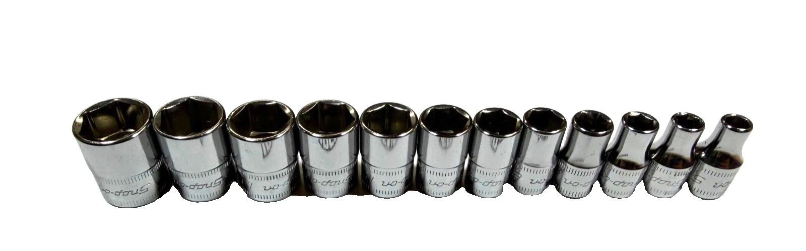 New Snap-on™ 1/4″ drive 5 thru 15 mm 6-point Shallow Socket Set 112TMMY Unused