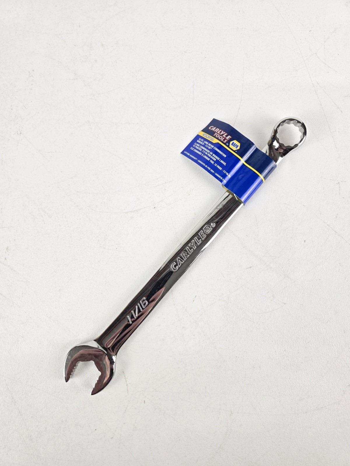 NAPA Carlyle SAE Combination Wrench 12 Pt 11/16″ CWLNS122 Polish Chrome Non Slip