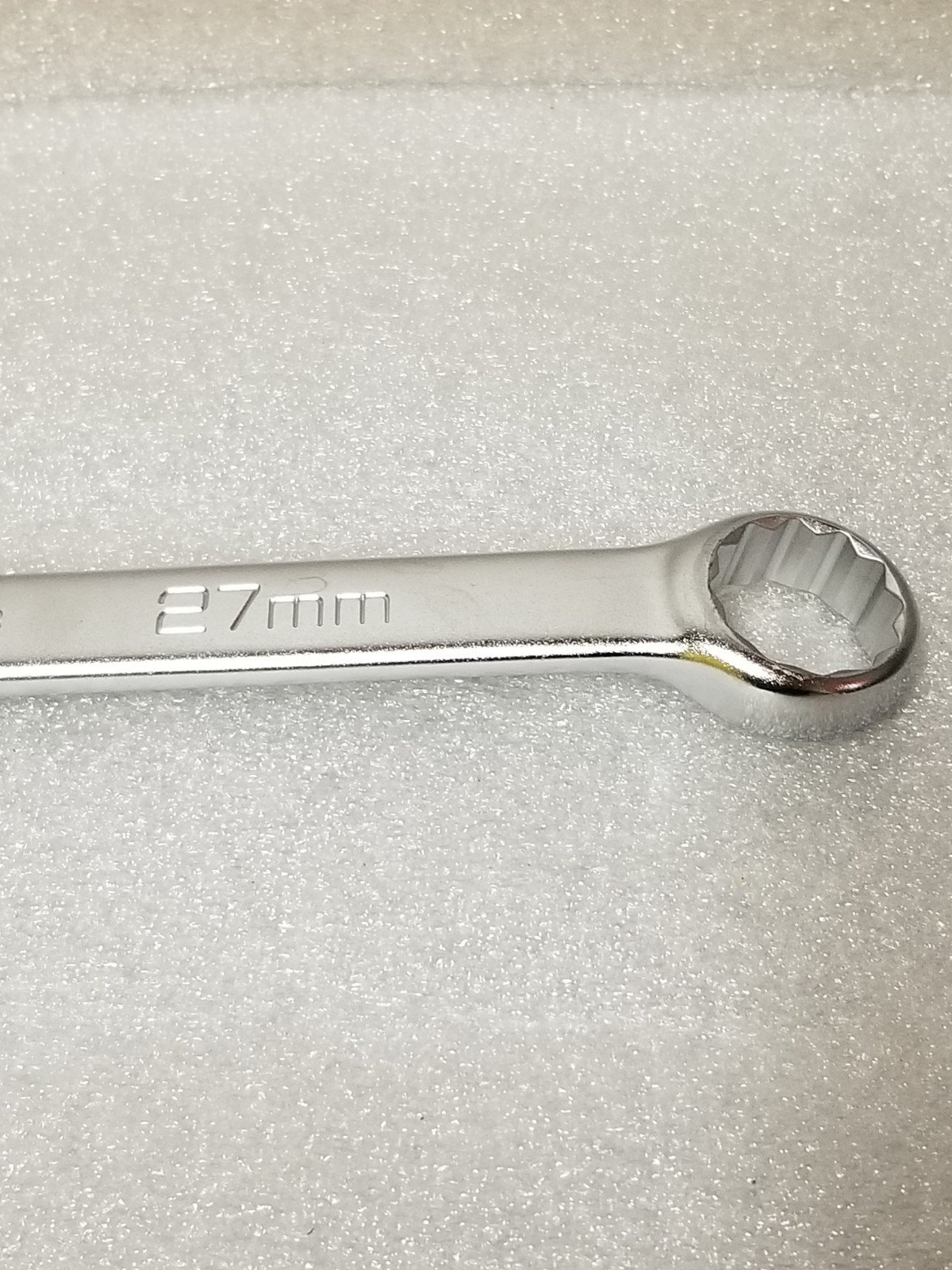 Wright 11-27MM Combination Wrench 27mm 12-Pt 14″OAL Satin Chrome Made in USA
