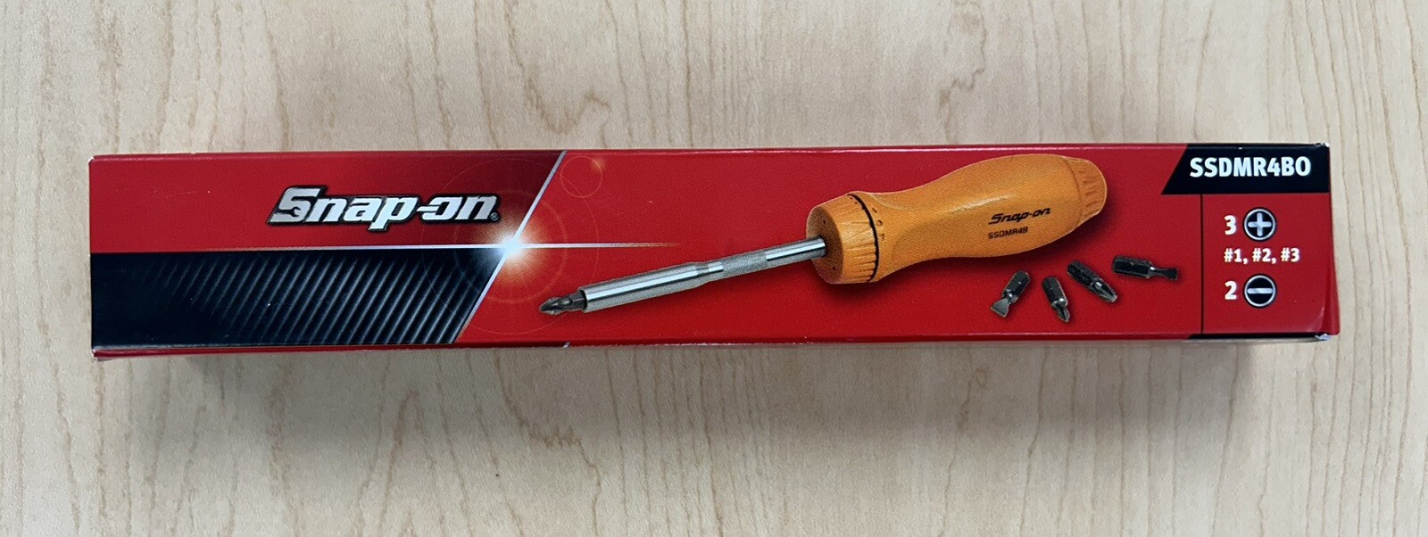 NEW SnapOn Ratcheting Hard Handle Screwdriver 8 3/4 Orange SSDMR4BO (Free Ship)
