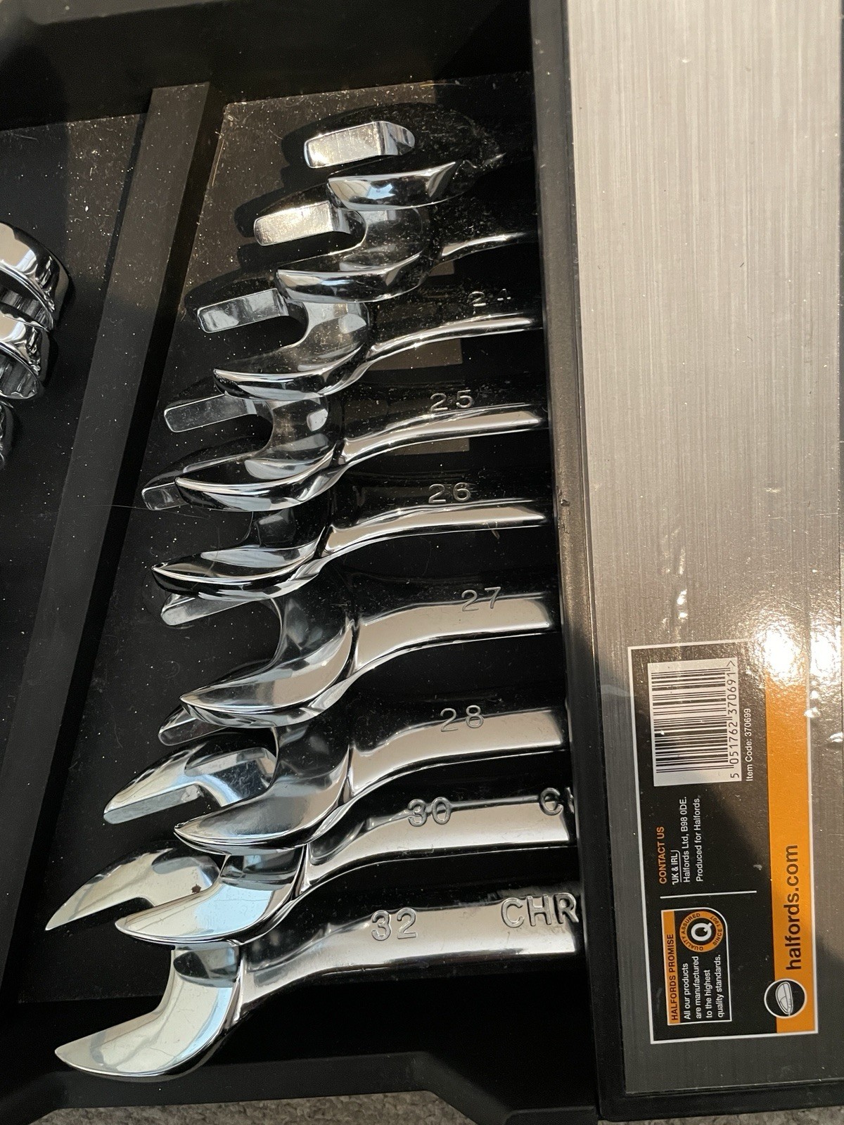 Halfords 25 Piece Metric Combination Spanner Set Chrome Vanadium Steel Brand-New