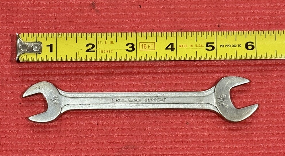 Blue Point Supreme 1/2″x 9/16″ Open End Wrench S-1618 Made in USA by Snap-On