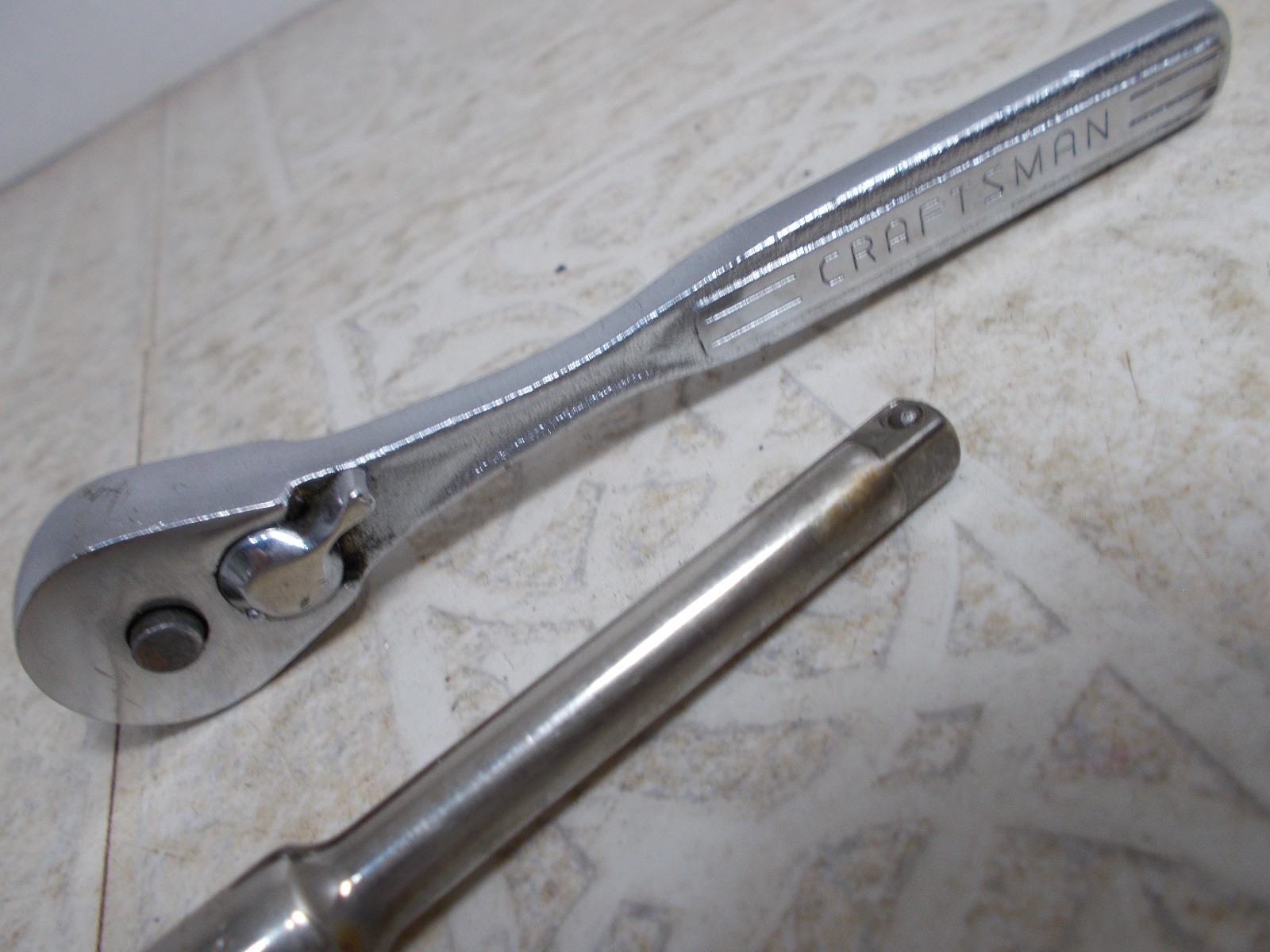 VTG. Craftsman 43185 V Series 1/4″ Dr. Ratchet W/Oil Port PLUS 3″ Extension (F2)