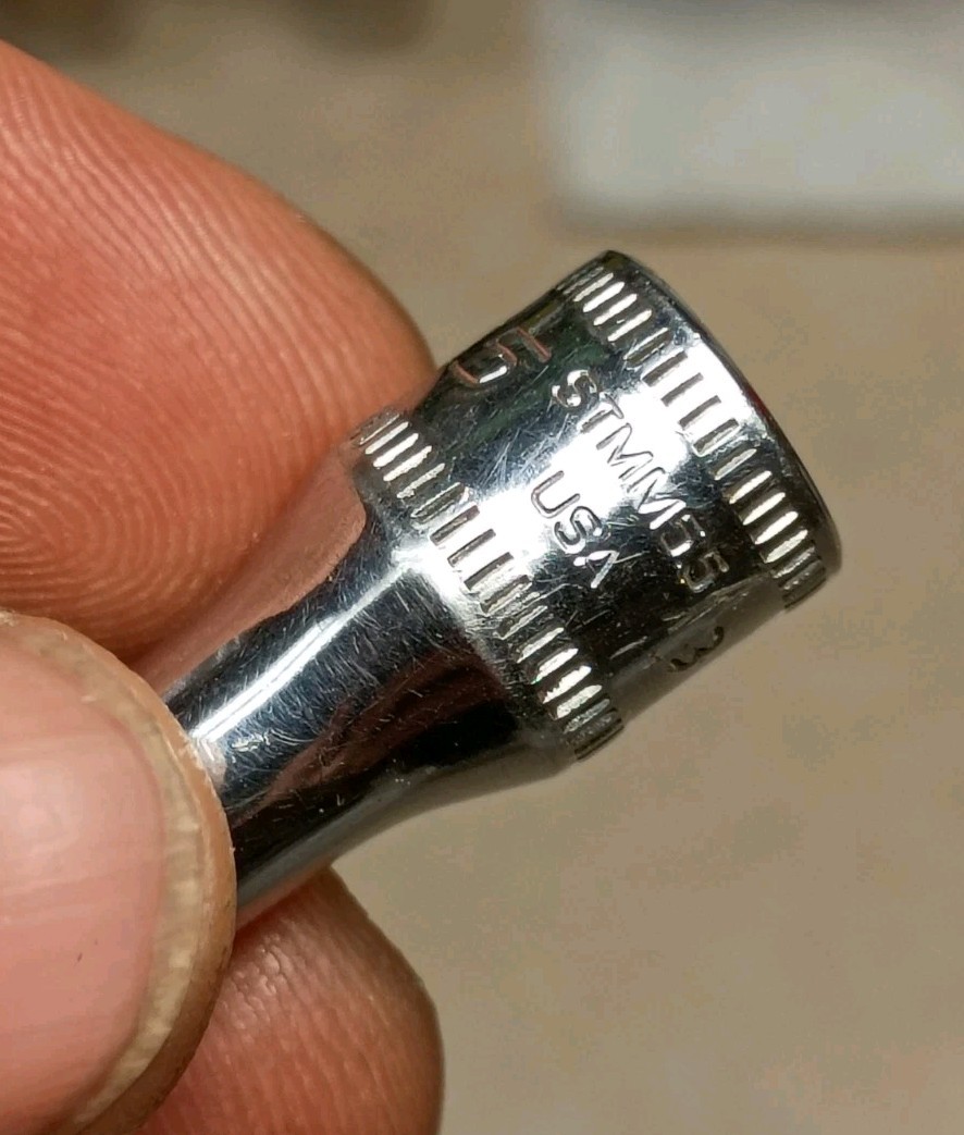 Snap-on STMM5.5 Socket 1/4″ Drive 5.5mm Metric Deep 6 Point Chrome USA Made