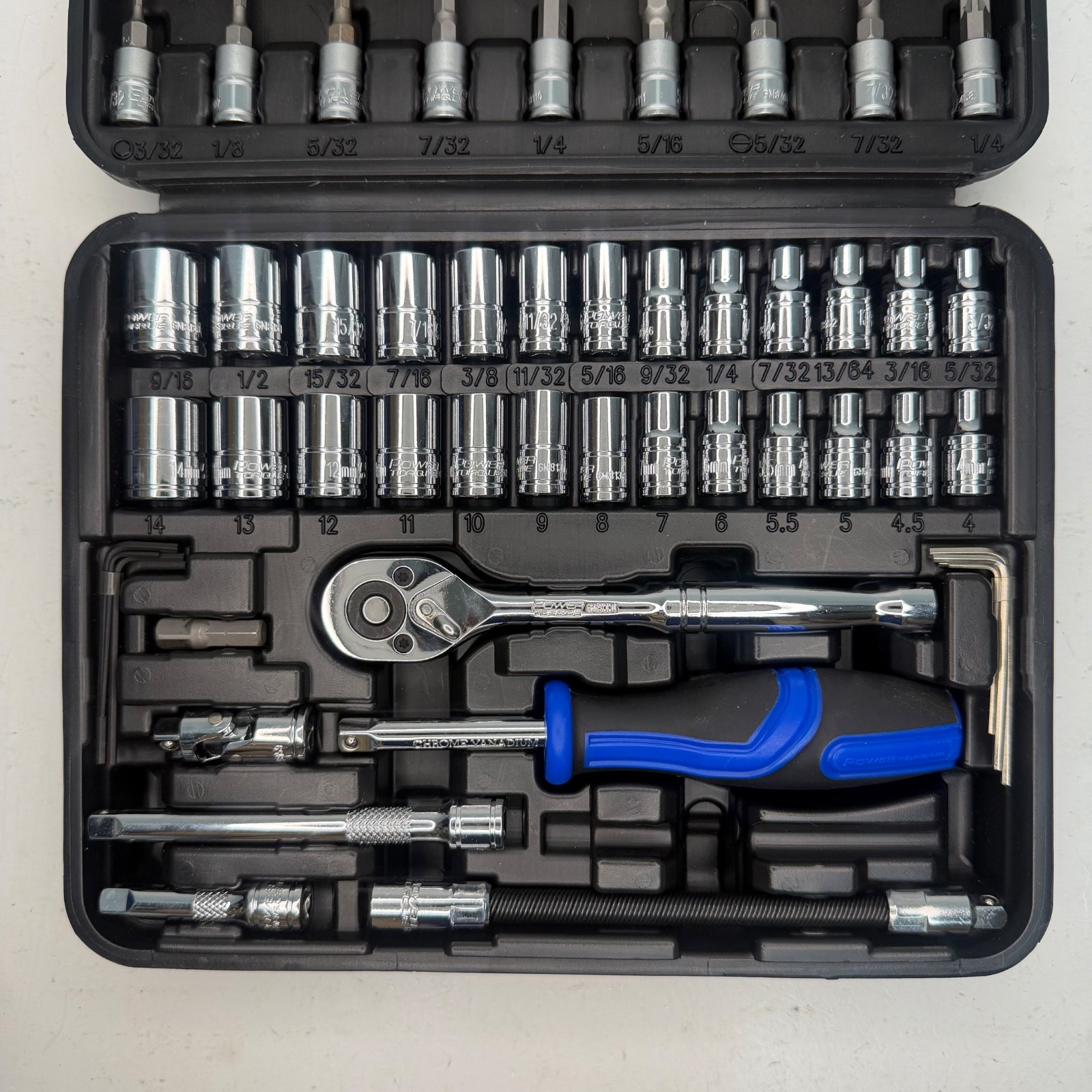 Power Torque 73 Piece 1/4 Inch Drive 6 Point SAE, Metric Tool Set – GM4324 READ