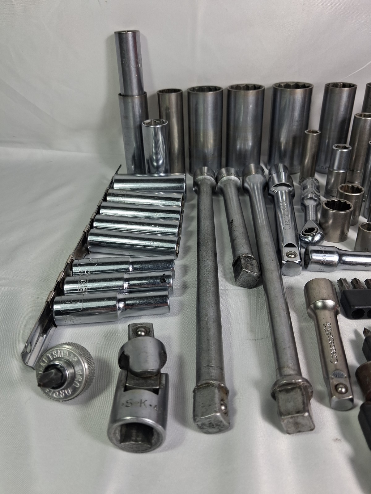 Large Mixed Socket Tool Lot Craftsman Crescent Deep Sockets Extensions Allen…