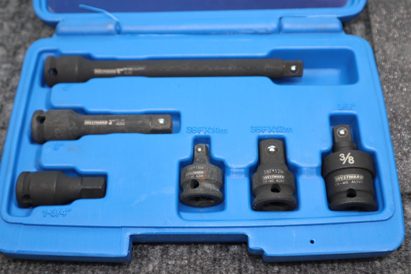 Westward 6 Piece 3/8″ Drive Impact Socket Accessory Set 4PRF9 Adapters Extension