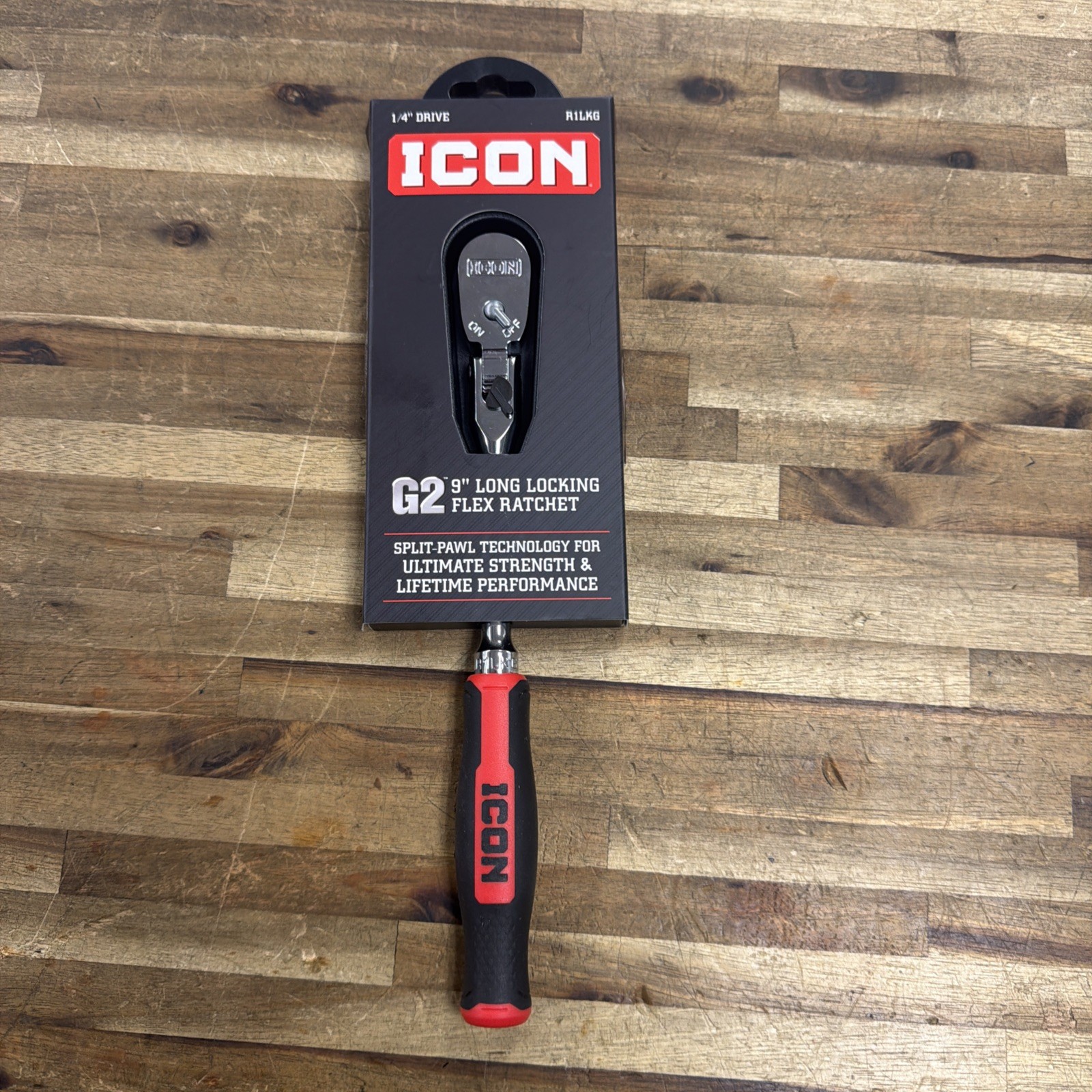 ICON R1LKG G2 9″ LONG LOCKING FLEX RATCHET 1/4 INCH DRIVE
