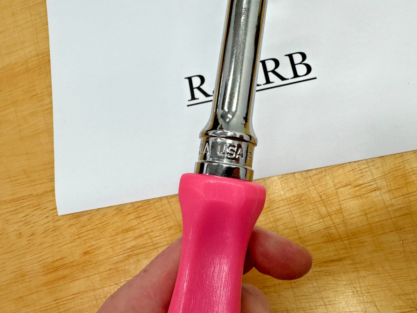 Snap-on Tools USA CLASSIC PINK 1/2″ Drive Hard Grip Ratchet SHD80AP RARE NOS