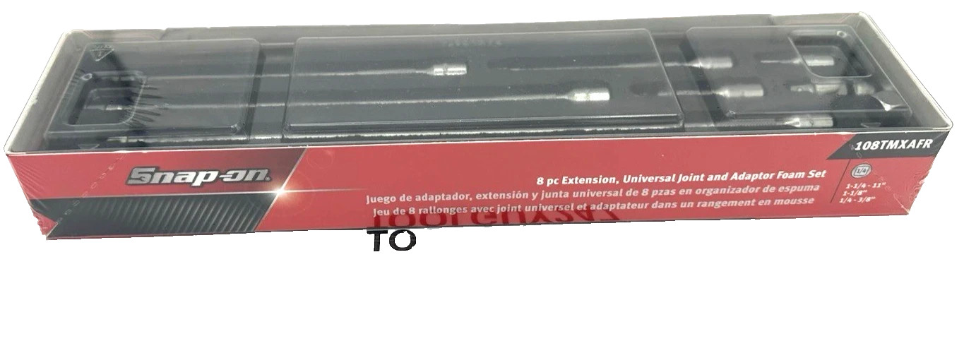 Snap-on Tools RED Foam 8pc 1/4″ Drive Extension & Adaptor Foam Set 108TMXAFR NEW