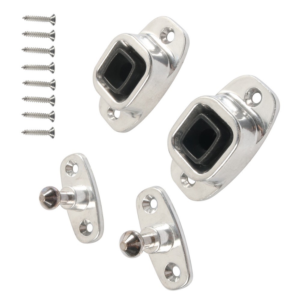 RV Door Holder Aluminum Alloy Rubber Base Silent Operation 4 Metal Screws