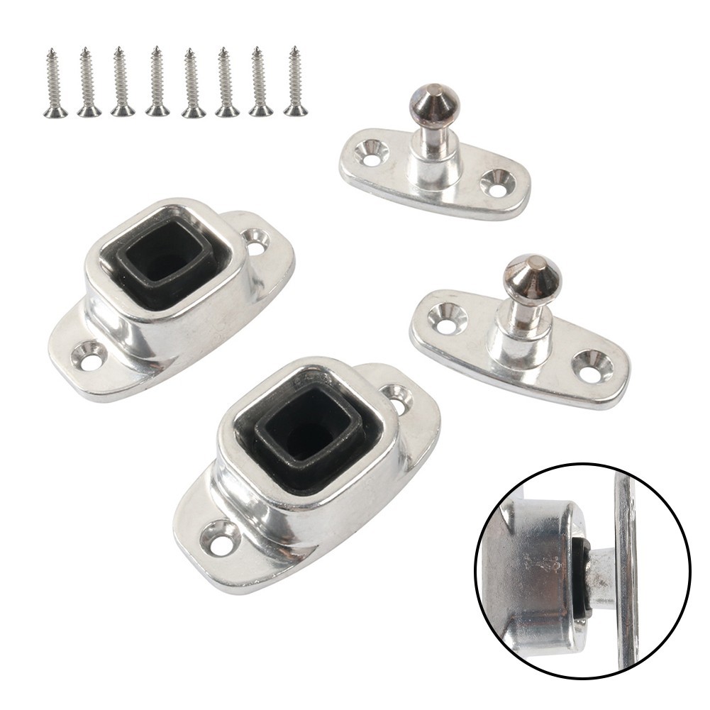 RV Door Holder Aluminum Alloy Rubber Base Silent Operation 4 Metal Screws
