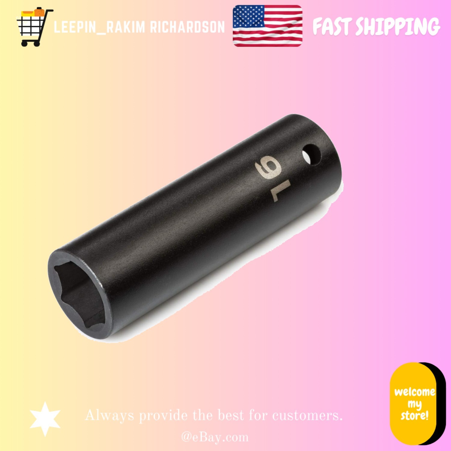 Deep 6-Point 1/2 Inch Drive 16 mm Impact Socket – Enhanced Fastener Engagement