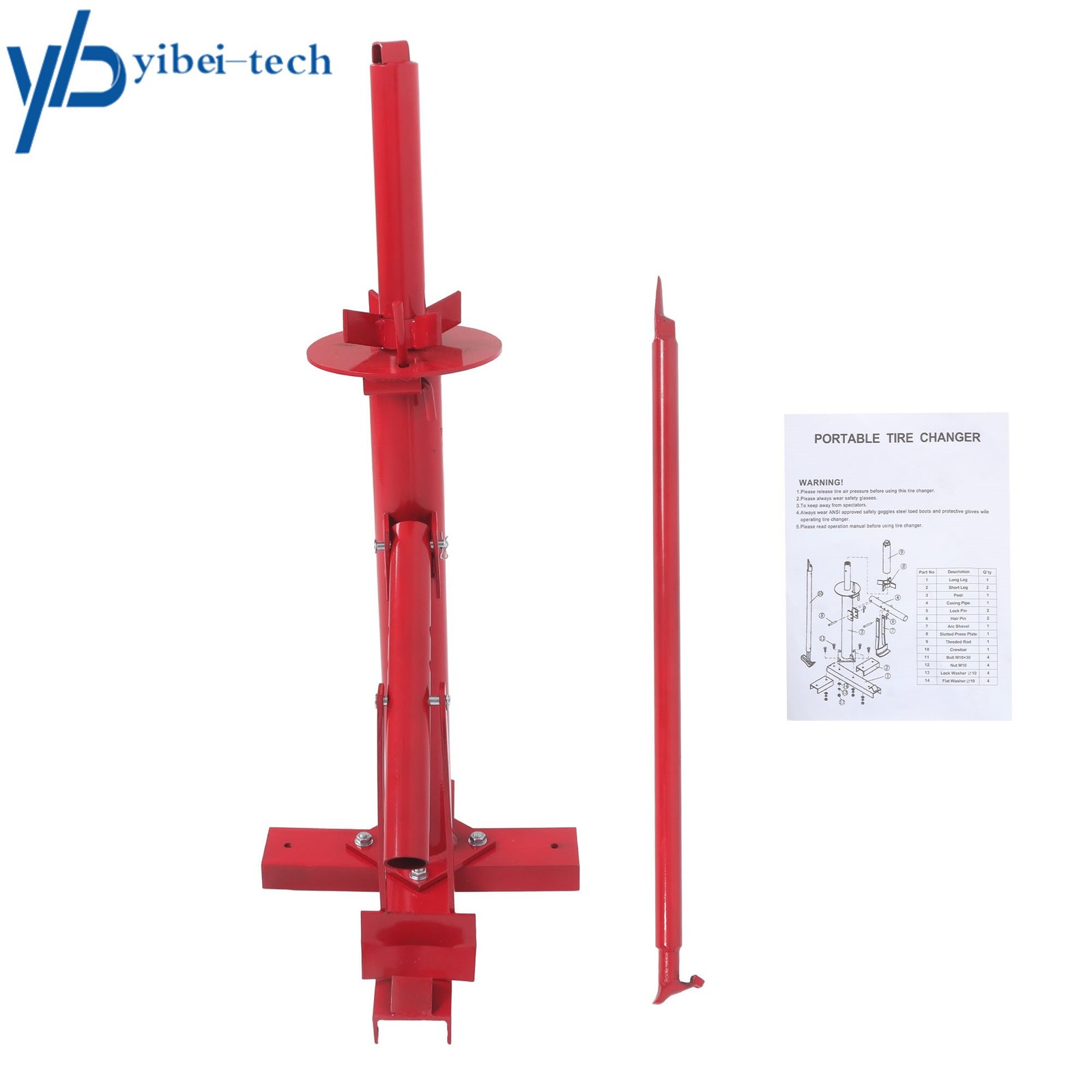 Portable Hand Bead Breaker Mounting Tool for 8″ to 16″ Tires Manual Tire Changer
