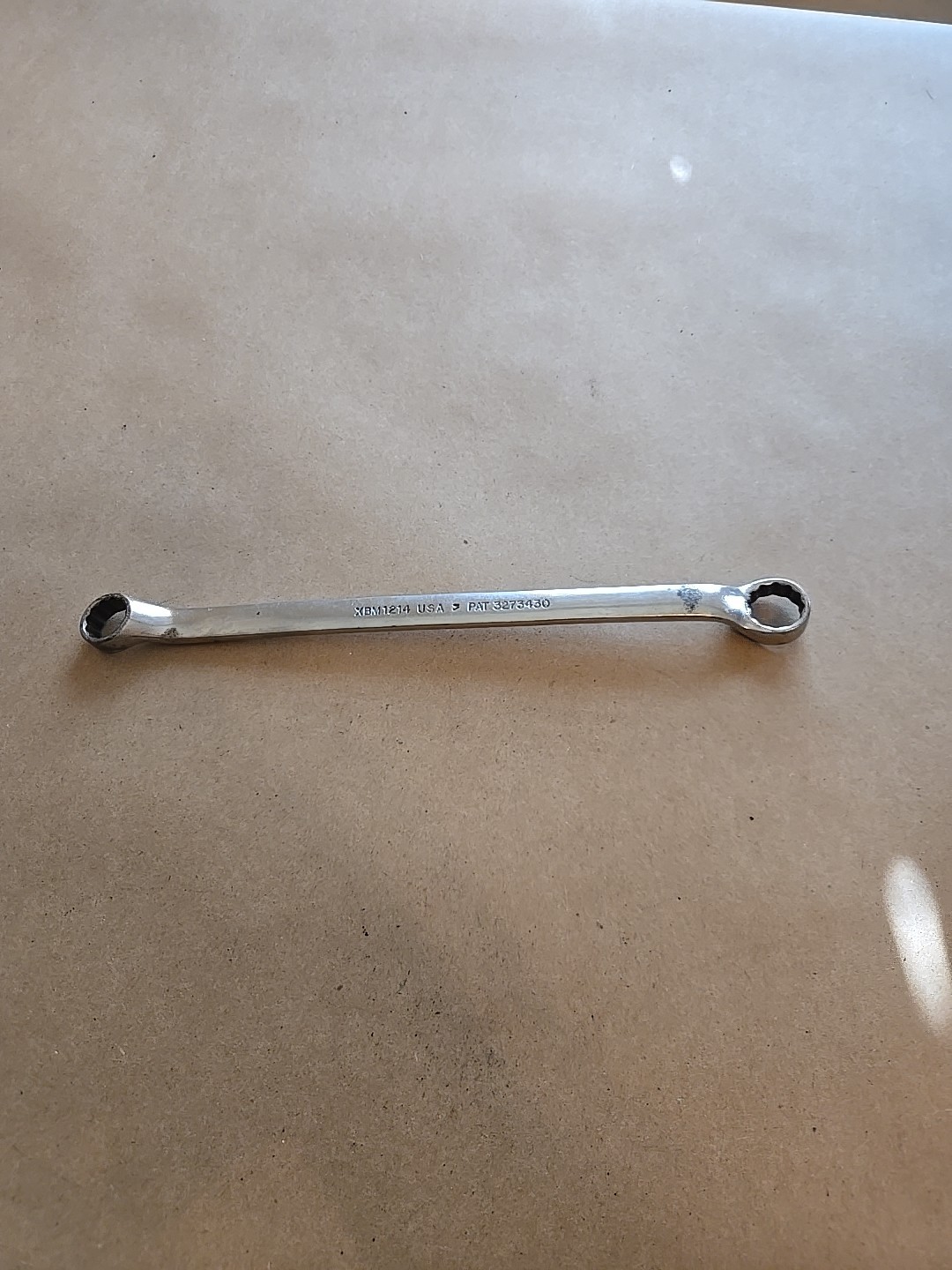 Snap On 12MM-14MM 12PT Metric Chrome Offset Box End Wrench USA XBM1214