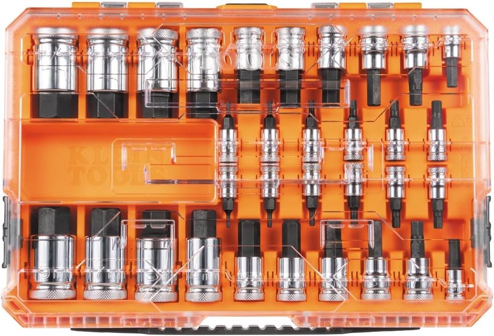 Klein Tools 32-Pc Hex Bit Socket Set, SAE & Metric with MODbox Case