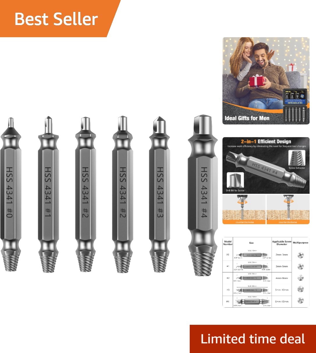 Versatile 6 Piece Screw Extractor Set – Easy Out and Quick Fix Solution
