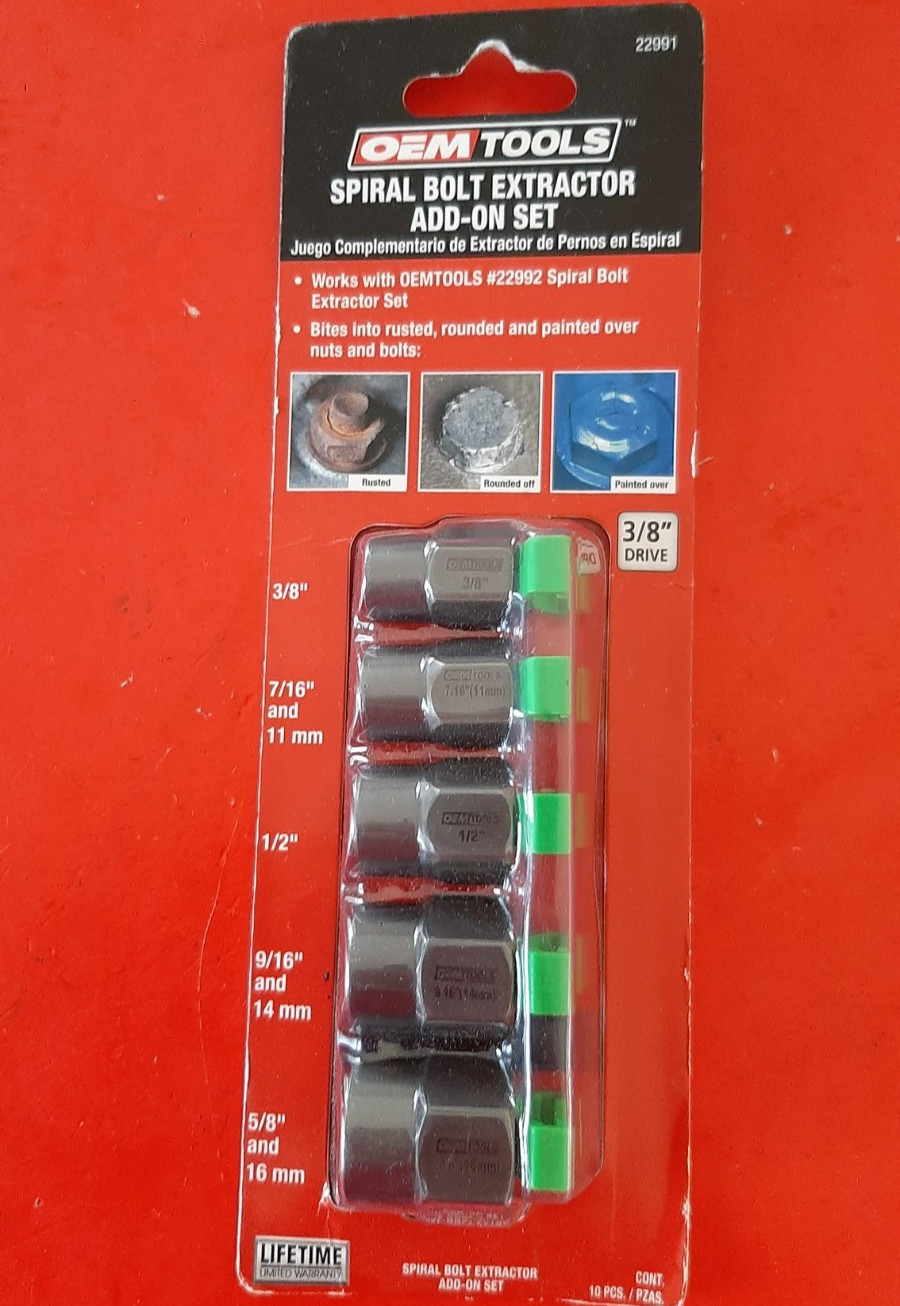 NEW OEM TOOLS 22991 Spiral Rounded Bolt Extractor Add-On Set SAE Metric