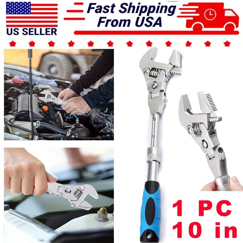 5 in 1 10″ Adjustable Torque Wrench Ratchet Wrench 180 Degree Folding Spanner