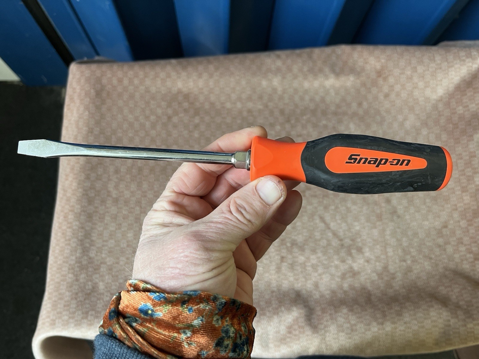 Snap On Flat Sided Screwdriver New Full Size 5/16” Bright Orange Soft Grip