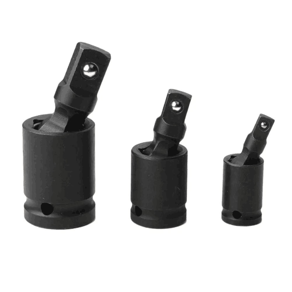 Set of 3 Universal Joint Swivel Socket Adapter Set 1/4″ 3/8″ 1/2″ Impact Joint