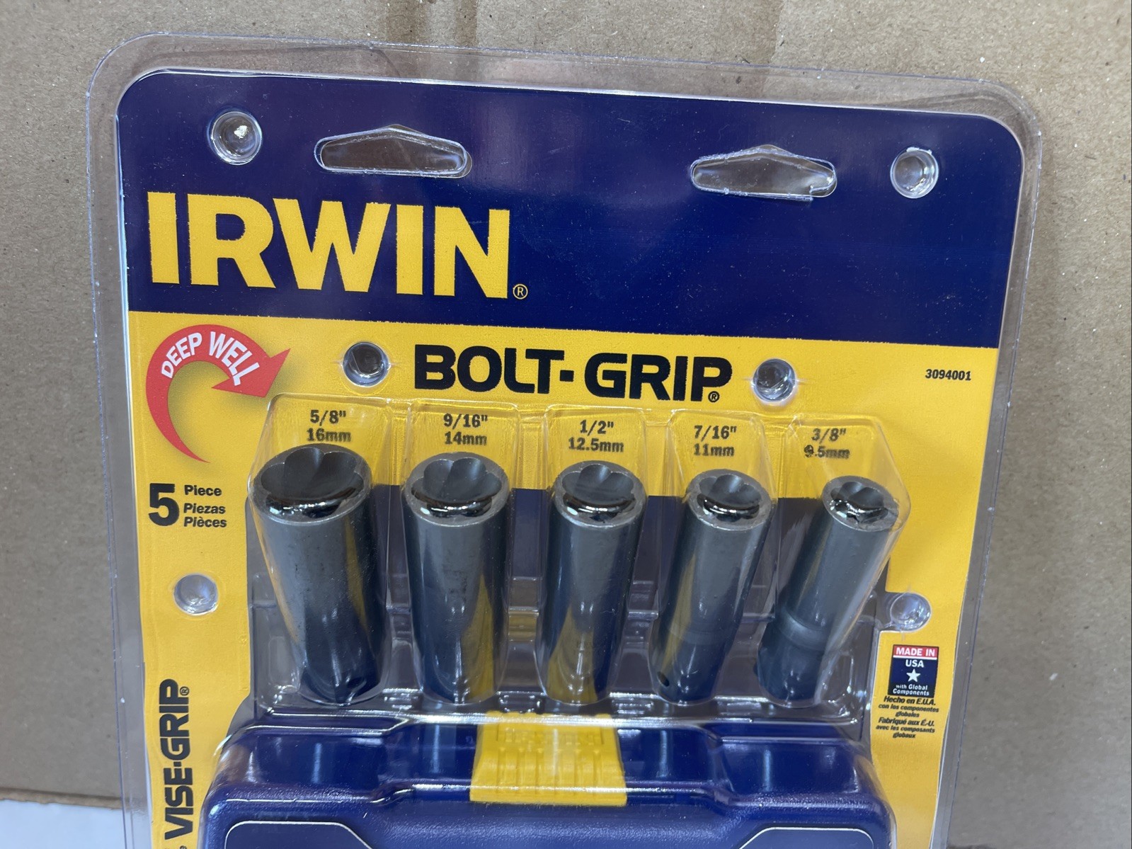 Irwin 3094001 Bolt Grip Damaged Screw and Bolt Deep Well Socket Extractor Set