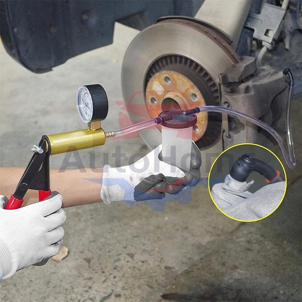 Hand Held Vacuum Pressure Pump Tester Set Brake Fluid Bleeder Bleeding Kit +Box