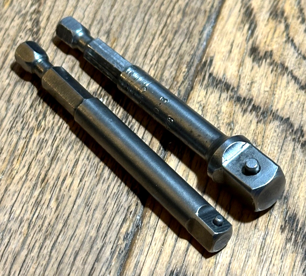 🇺🇸 APEX Tools Square Tip 1/4″ 3/8″ Socket Bit Hex Shaft Quick Connect Set Lot