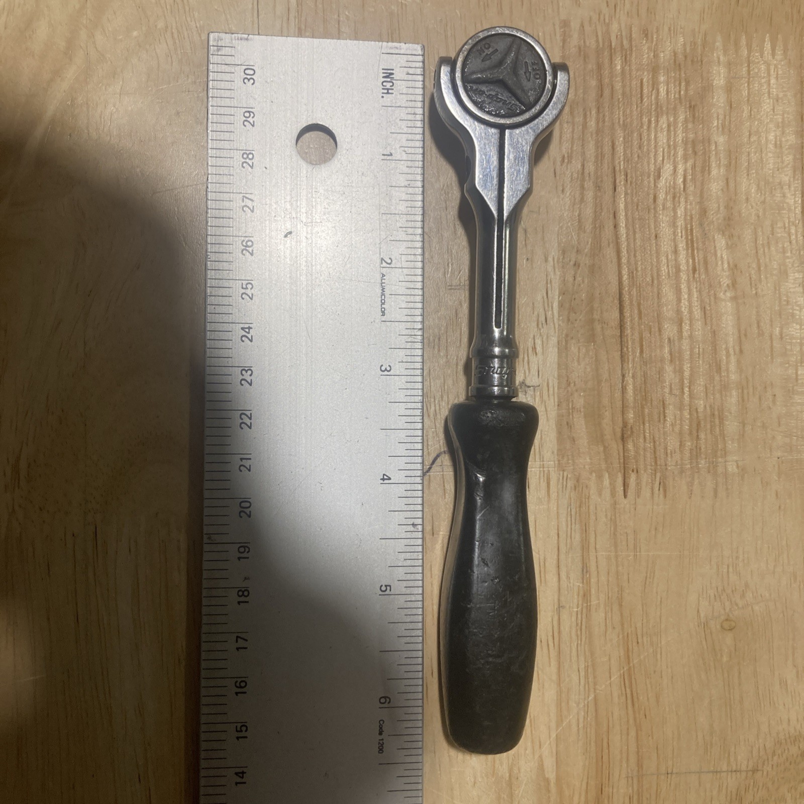 Snap-On Model TM737 1/4” Drive Ratchet Black Handle USA 6.25”