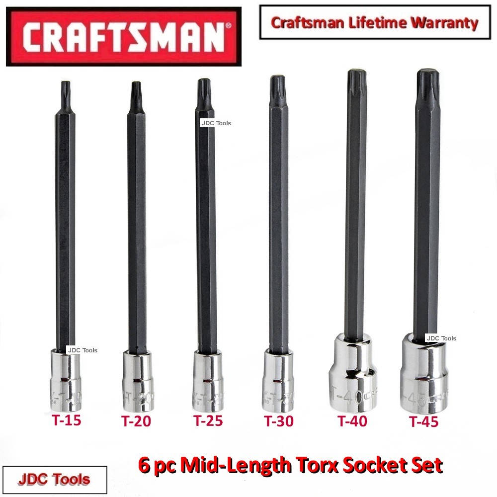 CRAFTSMAN 16pc 1/4 3/8 LONG SAE&METRIC MM Torx Hex Allen bit ratchet socket set