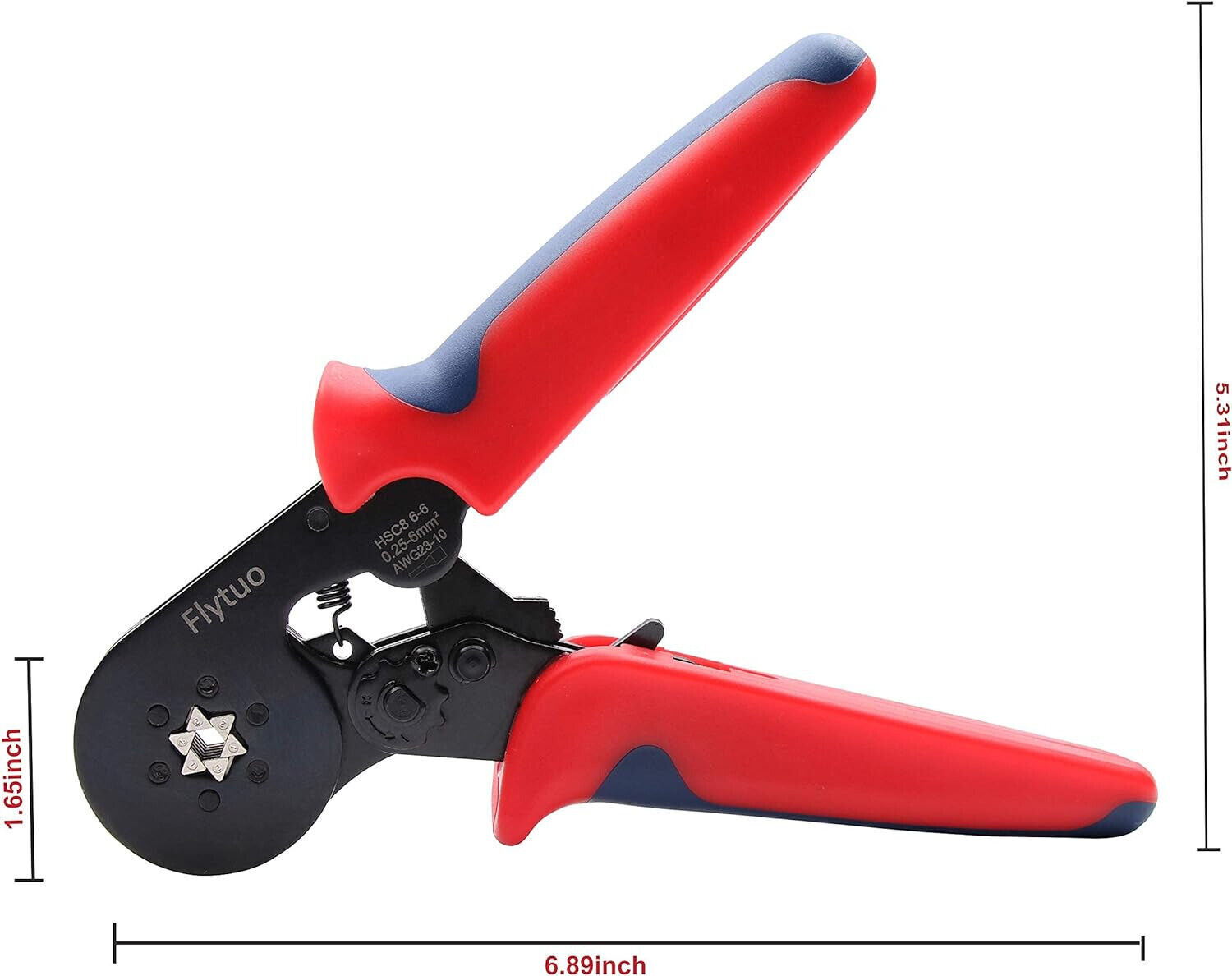 AWG23-10 HSC8 6-6 Self-Adjusting Ratchet Wire Ferrule ，Hexagonal Crimping Tool