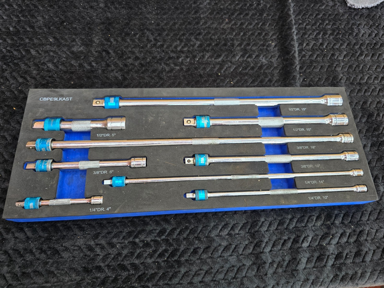 Cornwell Blue Power Locking Extension Set CBPE9LKST 9 Piece 1/4 ,3/8, 1/2