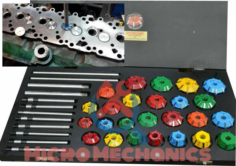 40x VALVE SEAT CUTTER KIT CARBIDE TIPPED FOR VINTAGE AND MODERN ENGINES BOXED