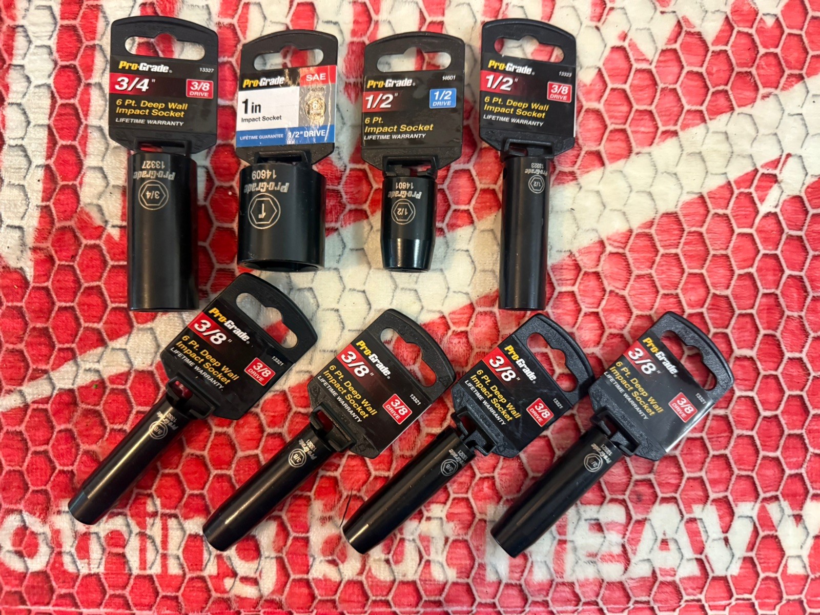 3/8 inch drive impact socket 8 total ***NEW W/TAGS*** 6 point SAE mixed sizes