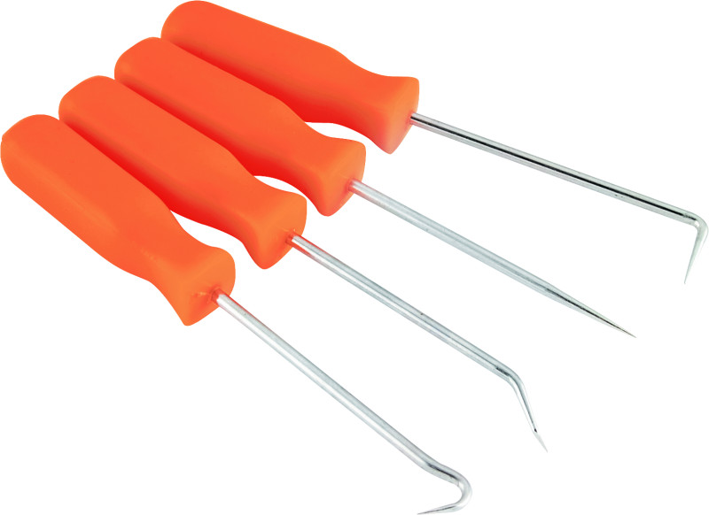 BikeMaster 4-Piece Mini Hook and Pick Set for Powersports Maintenance