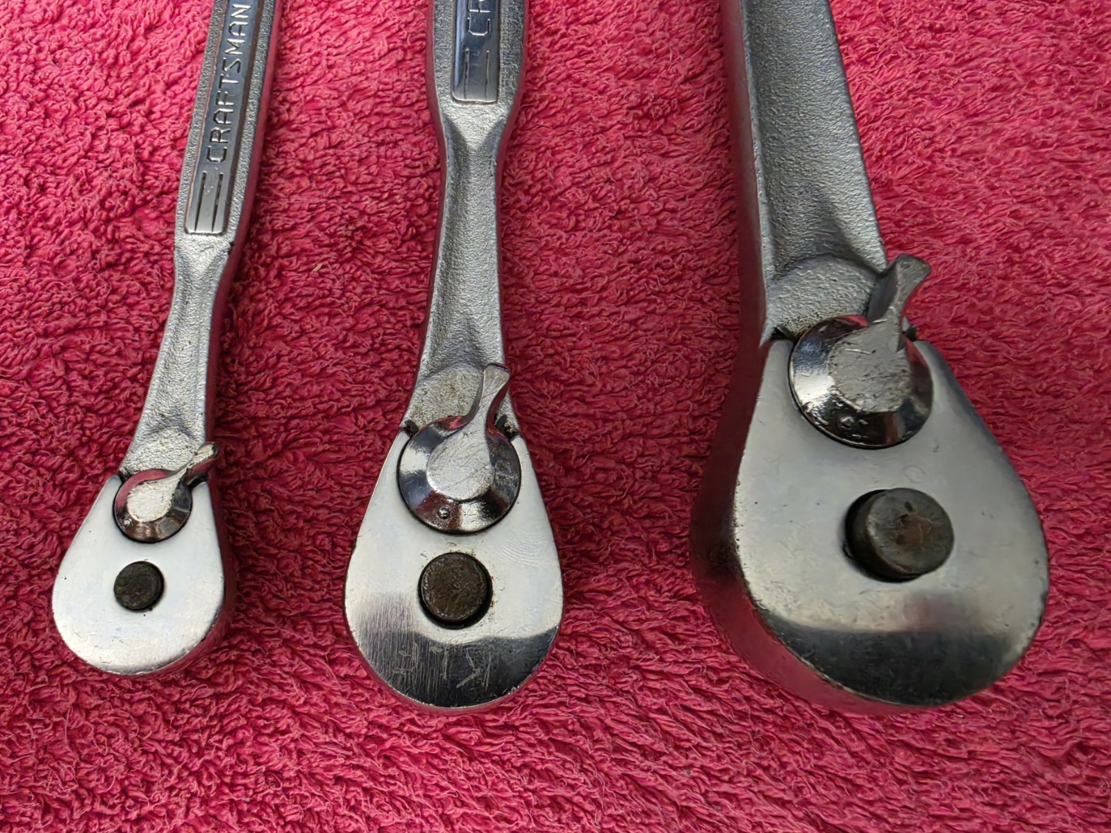 Vintage Craftsman Forged In USA Set Of 1/4, 3/8, And 1/2 Ratchets