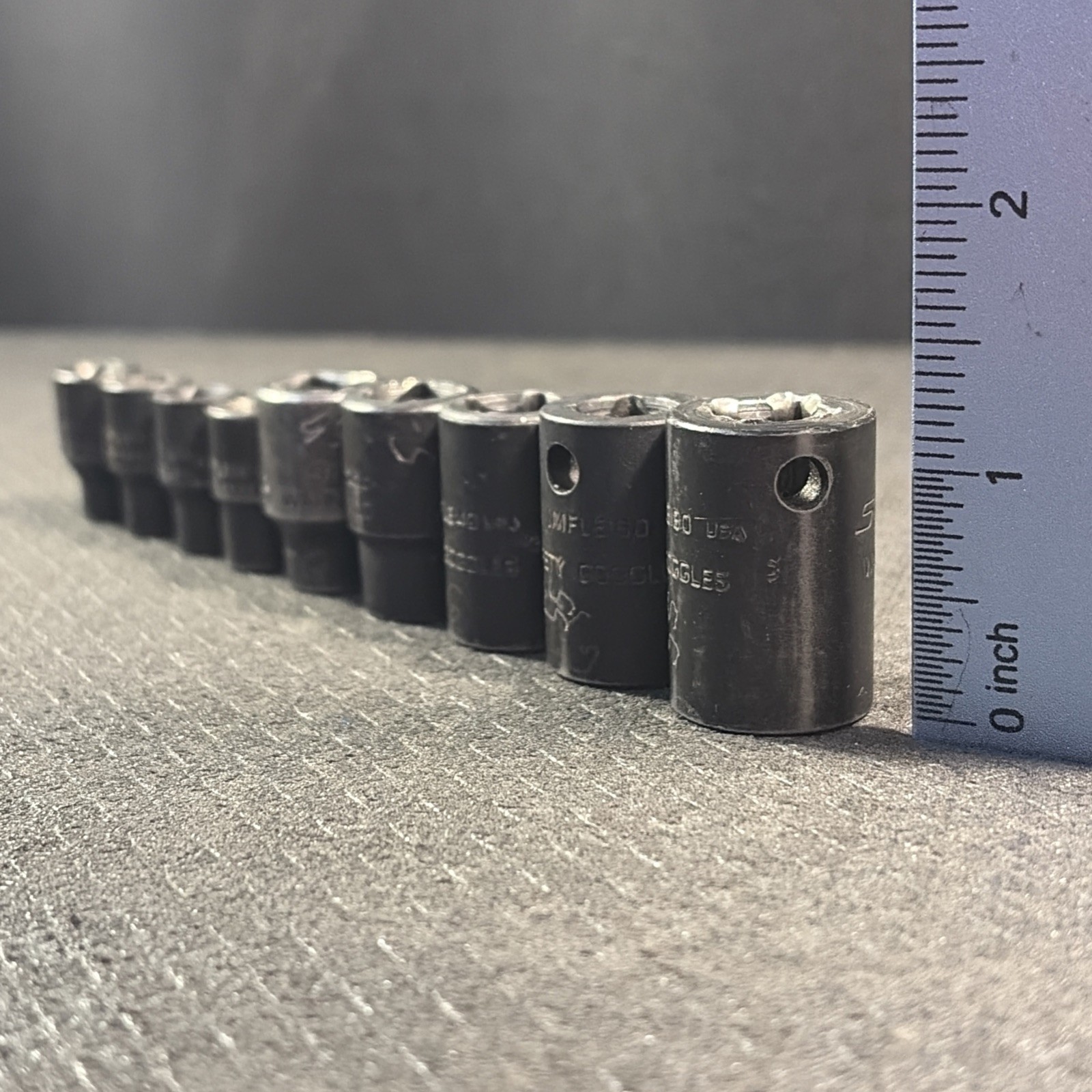 9 Snap-On Impact Socket 1/4”-3/8″ Drive E5 6 7 8 &E10 12 14 16 18 Shallow E TORX