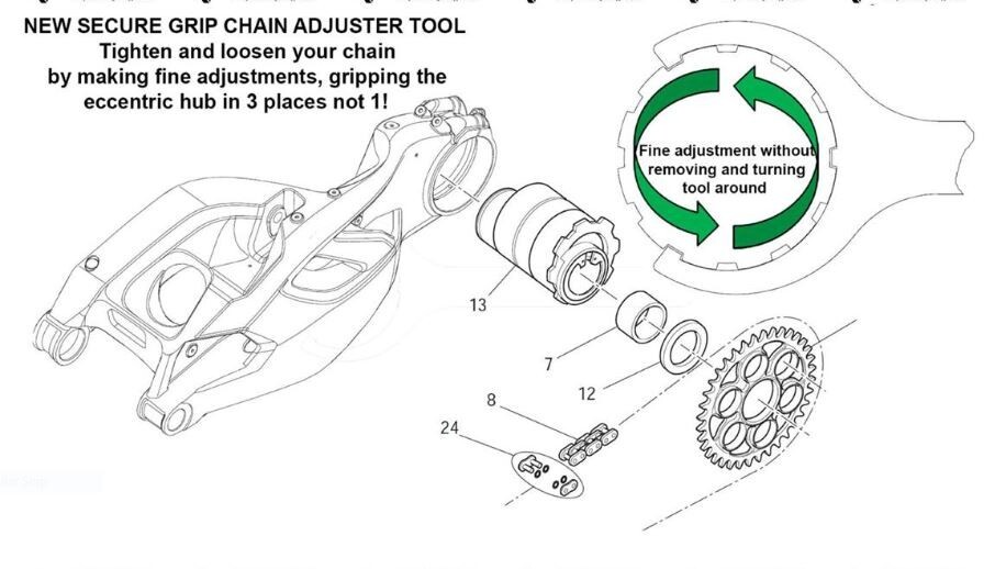 Ducati Multistrada Chain Adjuster Tool Non Slip Design BETTER!